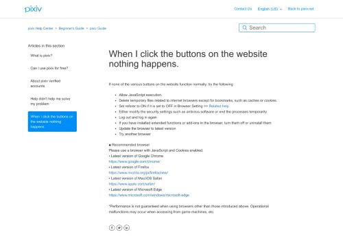 
                            1. When I click the buttons on the website nothing happens. – pixiv Help ...