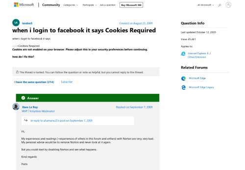 
                            4. when i login to facebook it says Cookies Required - ...
