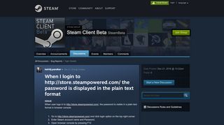 
                            6. When I login to http://store.steampowered.com/ the password is ...