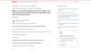 
                            13. When I run my GTA V game it asks me to sign in for 'Social Club ...
