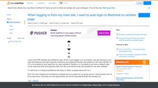 
                            6. When logging in from my main site, I want to auto login to Redmine ...