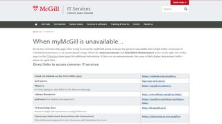 
                            6. When myMcGill is unavailable... | IT Services - McGill University