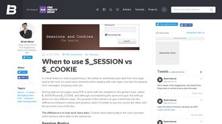 
                            7. When to use $_SESSION vs $_COOKIE « Build Internet