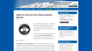 
                            3. When to Use the Car's Recirculation Button - World Class Auto Repair