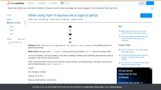 
                            5. When using 'npm' it requires me to login to github - Stack Overflow