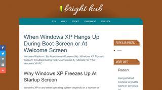 
                            8. When Windows XP Hangs Up During Boot Screen or At Welcome ...