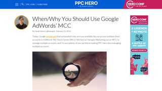 
                            12. When/Why You Should Use Google AdWords' MCC | PPC Hero