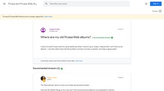 
                            7. Where are my old Picasa Web albums? - Google Product Forums