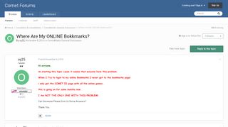 
                            10. Where Are My ONLINE Bokkmarks? - CometMarks General Discussion ...