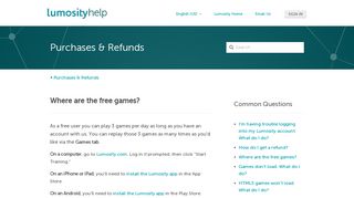 
                            13. Where are the free games? - Help Center Home - Lumosity