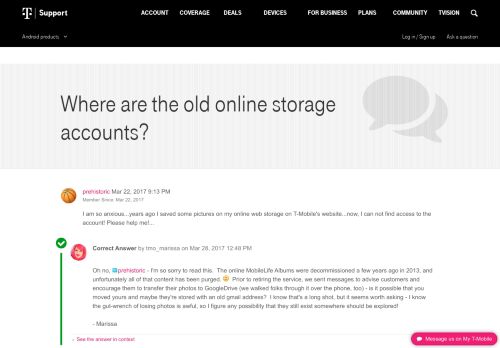 
                            1. Where are the old online storage accounts? | T-Mobile Support