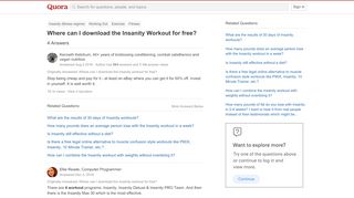 
                            13. Where can I download the Insanity Workout for free? - Quora