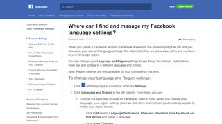 
                            3. Where can I find and manage my Facebook language settings ...