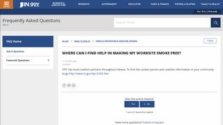 
                            11. Where can I find help in making my worksite smoke free? – IN.gov