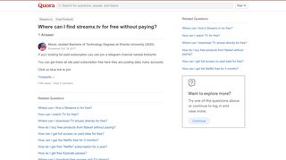 
                            3. Where can I find streamx.tv for free without paying? - Quora