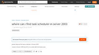 
                            3. where can i find task scheduler in server 2003 - Windows Server ...