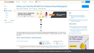 
                            13. Where can I find the API KEY for Firebase Cloud Messaging? - Stack ...