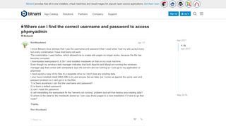 
                            4. Where can I find the correct username and ... - Bitnami Community