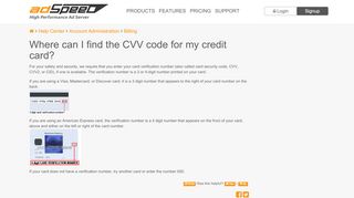 
                            13. Where can I find the CVV code for my credit card? | AdSpeed AdServer