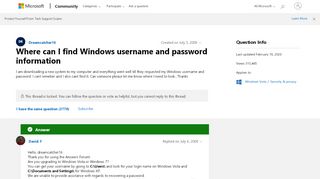 
                            2. Where can I find Windows username and password information ...
