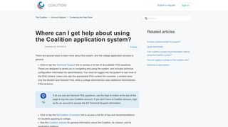 
                            4. Where can I get help about using the Coalition application system ...