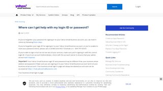 
                            4. Where can I get help with my login ID or password? - Yahoo Small ...
