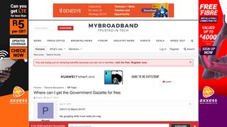 
                            8. Where can I get the Government Gazette for free. | MyBroadband