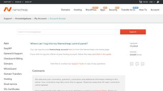 
                            1. Where can I log into my Namecheap control panel? - My Account ...