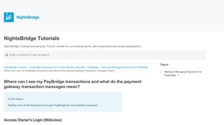 
                            2. Where Can I See My PayBridge Transactions? - NightsBridge