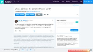 
                            13. Where can I use the Saks First Credit Card? - WalletHub