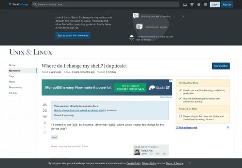
                            6. Where do I change my shell? - Unix & Linux Stack Exchange