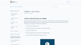 
                            7. Where do I find my API Key for CallRail? - TapClicks