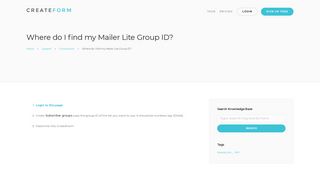 
                            8. Where do I find my Mailer Lite Group ID? | Support | CreateForm ...