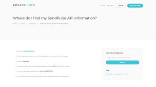 
                            8. Where do I find my SendPulse API information? | Support ...