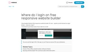 
                            6. Where do I login on free responsive website builder - Mobirise