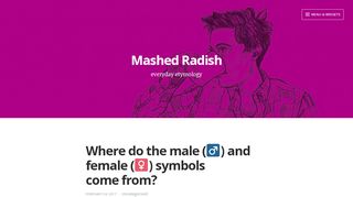 
                            6. Where do the male (♂) and female (♀) symbols come from ...