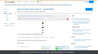 
                            1. where is login bash script or ~/.profile MAC - Stack Overflow