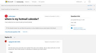 
                            3. where is my hotmail calendar? - Microsoft Community