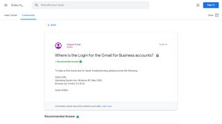 
                            7. Where is the Login for the Gmail for Business accounts? - Google ...