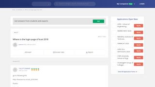 
                            4. Where is the login page of kcet 2018 - Careers360