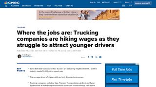 
                            8. Where the jobs are: Trucking companies are hiking ... - CNBC.com