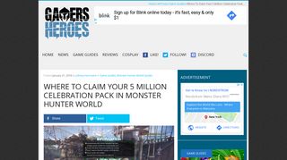 
                            9. Where To Claim Your 5 Million Celebration Pack In Monster Hunter ...