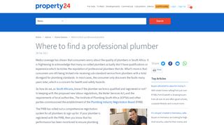 
                            5. Where to find a professional plumber - Home Owners, Advice