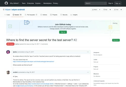 
                            12. Where to find the server secret for the test server? · Issue #2 · Adyen ...