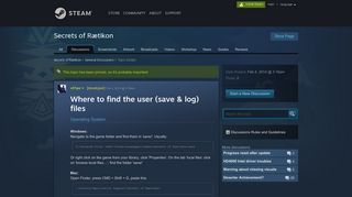 
                            1. Where to find the user (save & log) files :: Secrets ... - Steam Community