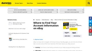 
                            12. Where to Find Your Account Information on eBay - dummies