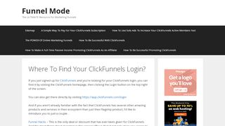 
                            13. Where To Find Your ClickFunnels Login? | Funnel Mode