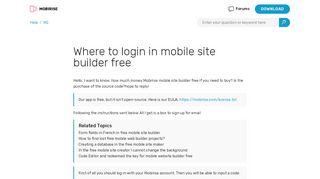 
                            8. Where to login in mobile site builder free - Mobirise