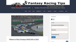 
                            9. Where to Play Fantasy NASCAR in 2018 – Fantasy Racing Tips