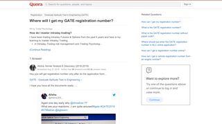 
                            7. Where will I get my GATE registration number? - Quora